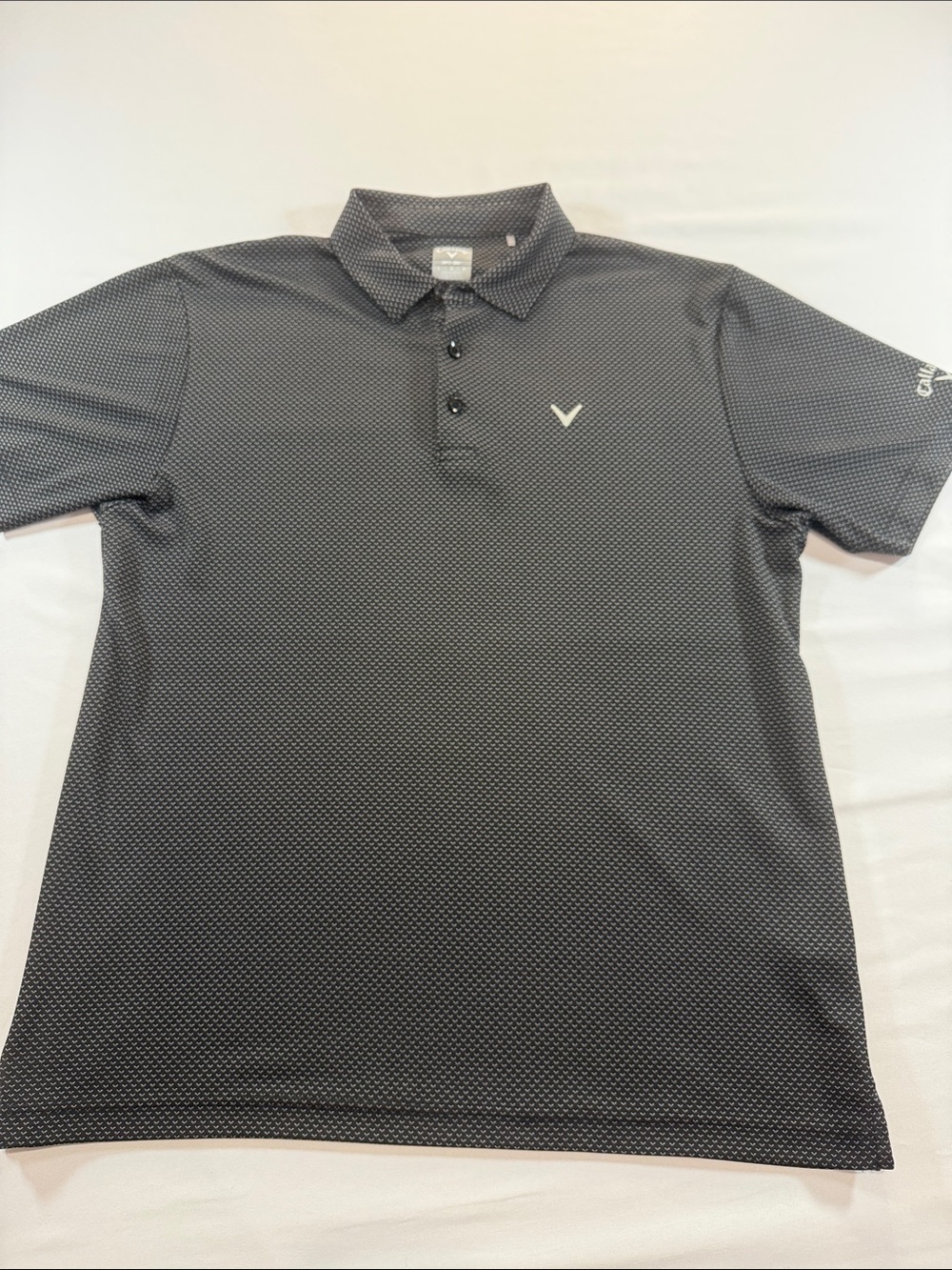 Callaway Men’s Black Micro-Pattern Golf Polo Size L
